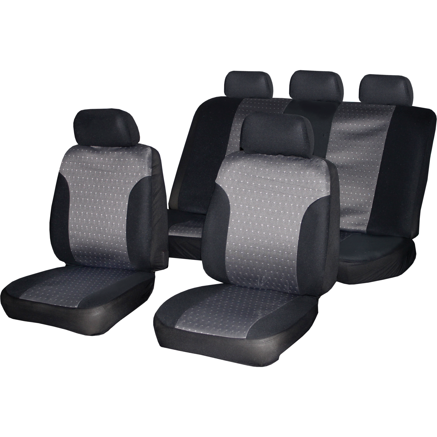 AUTO SPRINT - Coprisedili auto universale Nero e Grigio 9 pezzi